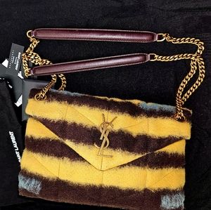 SAINT LAURENT Ysl Small Puffer Bag in Tie Dye  Wool Quilted Small Loulou